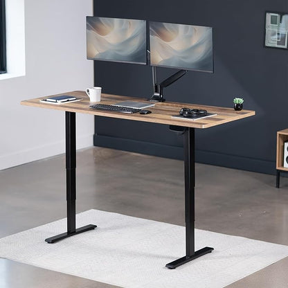 VIVO Electric 71 x 30 in Standing Desk, Touch Screen Adjustment, 220 lb Frame Support, 2E Series, Reclaimed Wood Top Black Frame, DESK-KIT-2E71P