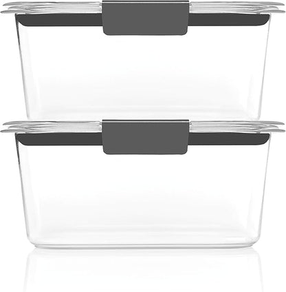 Rubbermaid Brilliance BPA-Free Food Storage Containers, Medium Deep, 4.7 Cup, Airtight & Leak-Proof, Microwave & Dishwasher Safe, 4 Count (Pack of 2)