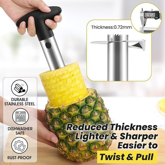 ZAFNAH Pineapple Cutter and Corer Tool, Stainless Steel Pineapple Slicer Peeler, Easy Pineapple Core Remover Eye Removal Tool,ZAFNAH Pelador De Piña (PINEAPPLE CORER)