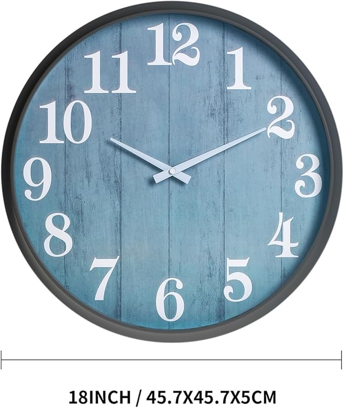 Large Outdoor Indoor Clock Waterproof,18 Inch Waterproof Oversized Wall Clocks,Silent Movement Battery Operated for Garden Patio Pool Room Office Decorative Gifts
