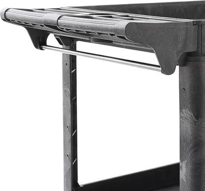 Dryser Utility Cart with Wheels, 46" x 25" Heavy Duty 550 lb. Capacity with Shelves - 2 Tier Rolling Cart with Two 5" Swivel Casters for Warehouse, Garage, Cleaning
