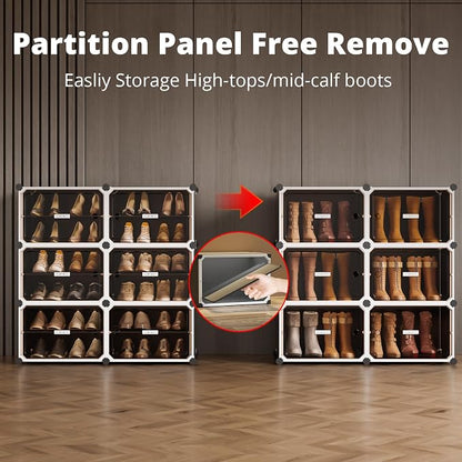 MAGINELS Shoe Rack,Expandable Shoe Cabinet Easy to Assemble. Shoe Storage with Door,Entryway, Closets, Hallway, and Bedroom.Accommodates Up to 24 Pairs of Shoes