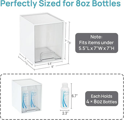 Vtopmart 2 Pack Stackable Storage Drawers, Plastic Organizers Bins for Baby Bottles, Skincare, Beauty Supplies, Ideal for Vanity, Bathroom, Kitchen Countertop, Cabinet Orga