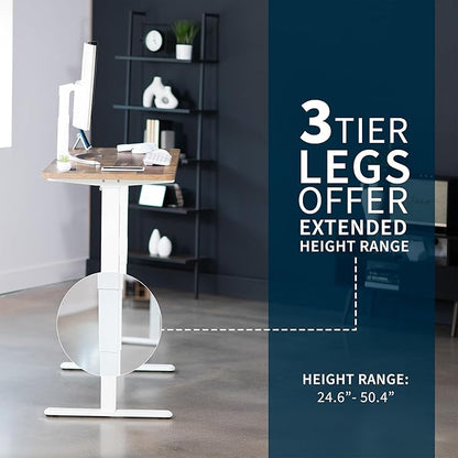 VIVO Electric 60 x 24 in Dual Motor Sit Stand Desk, Memory Height Adjustment, 2B Series, Reclaimed Wood Top White Frame, DESK-KIT-2W6P