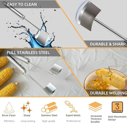 HKFALDRR (3Pcs) Corn Cob Peeler, Corn Stripper, Corn Holder, Corn Peeler for Corn on the Cob, Corn Cob Stripper Tool, Efficient Design Perfect for Dining Enthusiasts