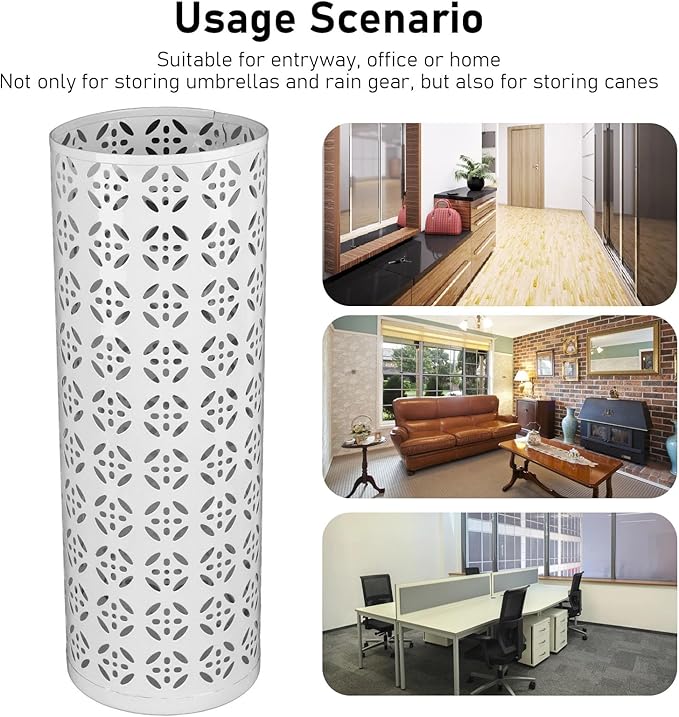 Round Umbrella Organizer Bin, Freestanding Metal Umbrella Holder Umbrella Stand Rack for Entryway, Canes Walking Sticks Holder Rain Collection for Home, Office (M 100x70cm / 39.37x27.56in)