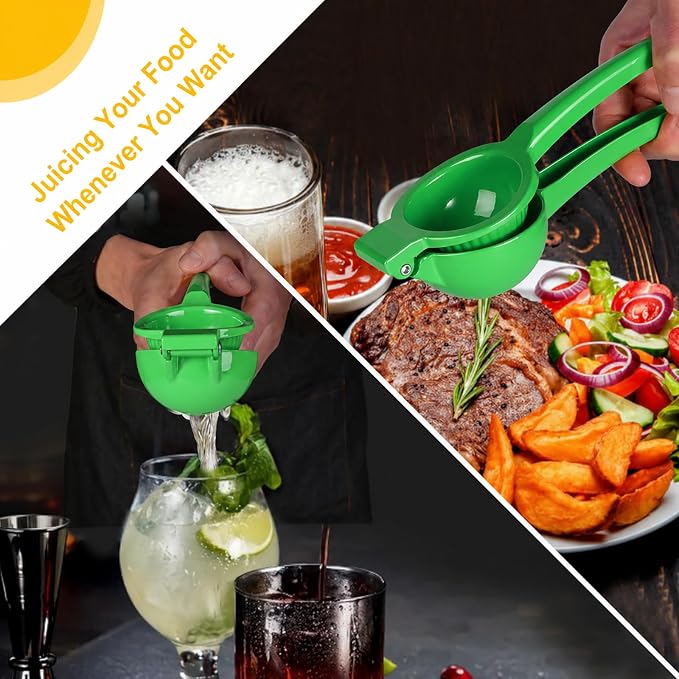 TEZZ Lemon Squeezer, Large Metal Manual Lime Citrus Juicer Hand Press | Large bowl ergonomic handle easy handheld press for lemons and limes