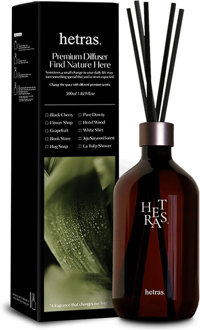 hetras. Premium Reed Diffuser 16.9 fl.oz | Flower Shop Scent | Fragrance Oil Diffuser & Sticks for Home & Office & Bathroom Decor - Gifts for Loved One