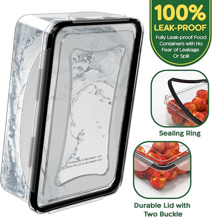 RockBerry 50 Pcs Large Food Storage Containers with Lids Airtight-85 OZ to Small Containers-Total 526 Oz BPA Free Plastic Stackable Containers For Pantry kitchen Organization, Microwave Safe