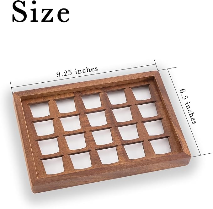 2 PCS Acacia Wood Coffee Pod Holder Tray Compatible with Nespresso Original Line, Organizer, Storage, Container, Capsule Cup Holder for Countertop or Drawer, Total 40 Pods Capacity