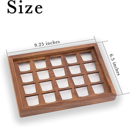 2 PCS Acacia Wood Coffee Pod Holder Tray Compatible with Nespresso Original Line, Organizer, Storage, Container, Capsule Cup Holder for Countertop or Drawer, Total 40 Pods Capacity