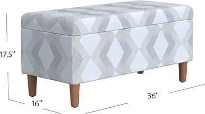 HomePop Malmo Decorative Storage Bench -Natural Woven Geo