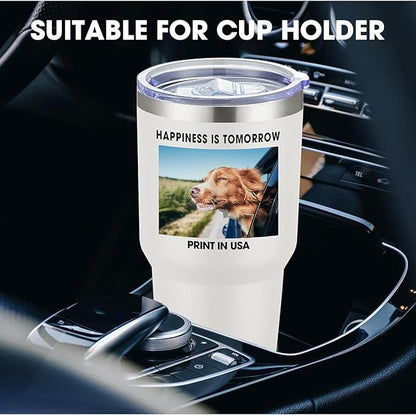 Personalized Coffee Tumbler Print in USA 30oz Stainless Steel Double Wall Insulated Coffee Cup With Text Photo Logo
