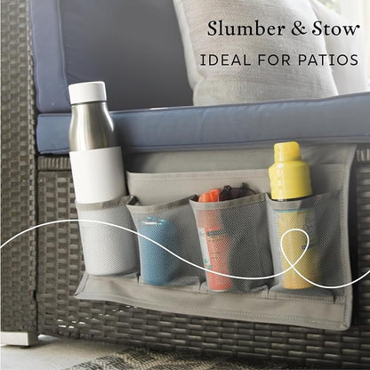 Houseify Slumber & Stow Hanging Bedside Caddy - 5 Pocket Bed Caddy Organizer for Tablets, Magazines, Phone, Glasses, Remotes & More - Ideal Storage For Dorm, Bedroom & Living Areas - 10"x17.3"