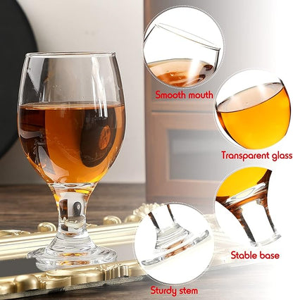 Patelai Set of 4 Clear Glasses 13.5 oz Water Goblet Glass Stemmed Water Glasses for Juice Wine Beer Tea Milk Cold Beverages Drinks Dishwasher Safe