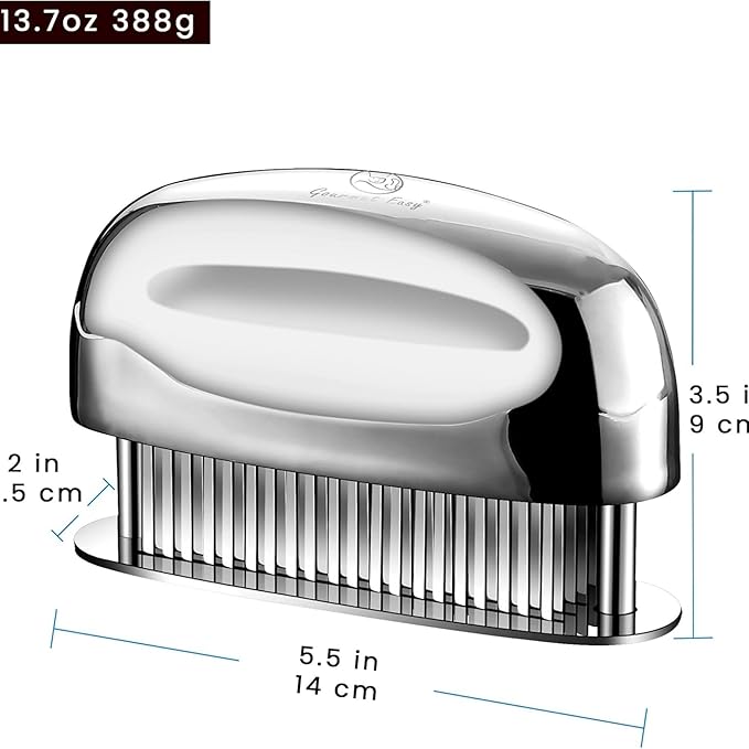 Meat Tenderizer Tool - Hand Held Blade Tenderizer for Meat - Ultra Sharp Needle Blades 100% Stainless Steel - Heavy Duty Kitchen Gadgets - Cooking Gadgets for Tenderizing Chicken, Steak, Veal, BBQ