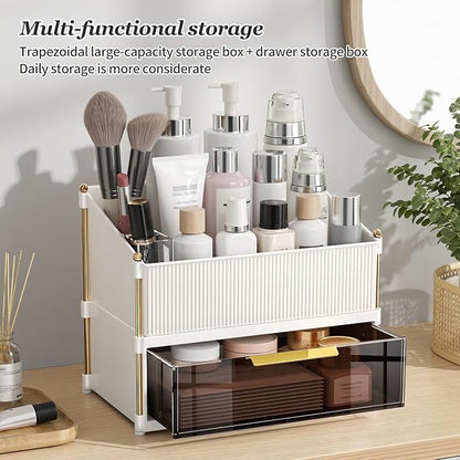 Modular Makeup Organizer, Clear Acrylic Cosmetic Storage Box with Drawer, Vanity Countertop Organizer for Makeup, Skincare and Beauty Accessories – Multiple Styles