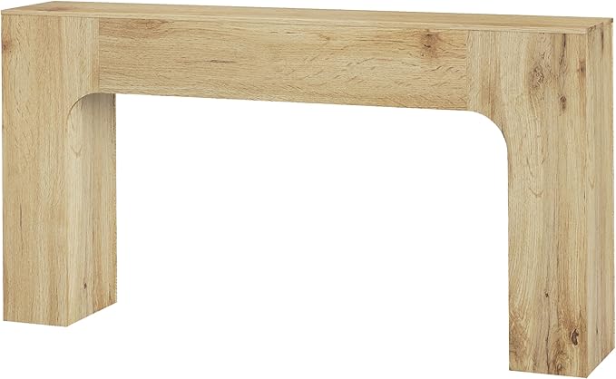 GarveeHome 63 in Farmhouse Console Table, Narrow Wood Entryway Sofa Table Behind Couch, Slim Rustic Hallway Furniture for Living Rooms, Foyers & Apartments, Oak