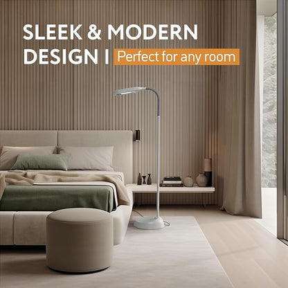 Kenley Natural Daylight Floor Lamp - Craft Light Floor Standing for Reading, Crafting, Sewing - Adjustable Gooseneck - Task Lamps for Living Room, Bedroom, Office