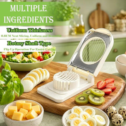 FANTEXY Egg Slicer - Eggs Cutter with Stainless Steel Wires, Easy to Clean And Store Slice Cutter, Multipurpose Boiled Eggs Slicer for Strawberries, Bananas, Soft Cheese，Kiwi