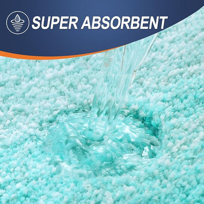 OLANLY Luxury Toilet Rugs U-Shaped 24x20, Extra Soft and Absorbent Microfiber Bathroom Rugs, Non-Slip Plush Shaggy Bath Mat, Machine Wash Dry, Contour Bathroom Mats for Toilet Base, Teal