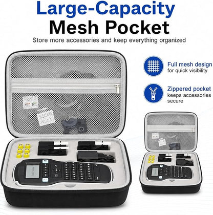 PAIYULE Case Compatible with DYMO Label Maker LabelManager 160/280 Portable Label Maker, Tag Printer Storage Organizer for AC Adapter, Tape Cartirdges and More Accessories(Box Only) Gray