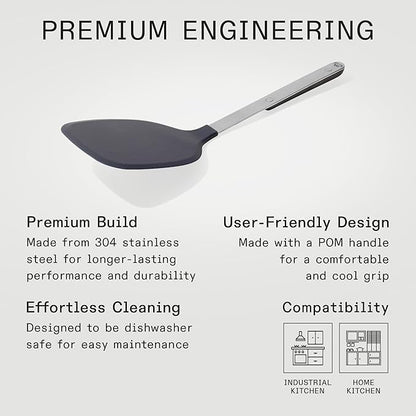 Made In Cookware - Rubber Spatula - Harbour Blue - Versatile Kitchen Essential - Dishwasher Safe