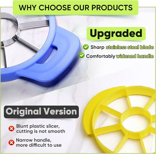 OOKUU Pineapple Corer Cutter, Stainless Steel Fruit Pineapple Peeler Slicer [Upgraded, Reinforced, Thicker Blade], Pineapple Core Remover with Measure Mark, for Diced Pineapple Ring (Blue)