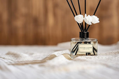 CULTURE & NATURE Reed Diffuser Set 6.7oz (200ml) English Pear & Freesia Scented Diffuser with Sticks Home Fragrance Reed Diffuser for Bathroom Shelf Decor