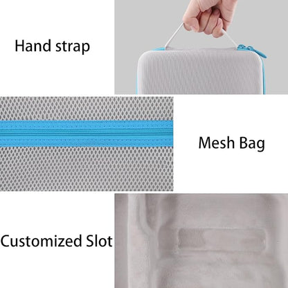 Label Printer Case Compatible with Brother P-Touch PT-N10 Personal Handheld Label Maker(Gray Case,Blue Zipper)
