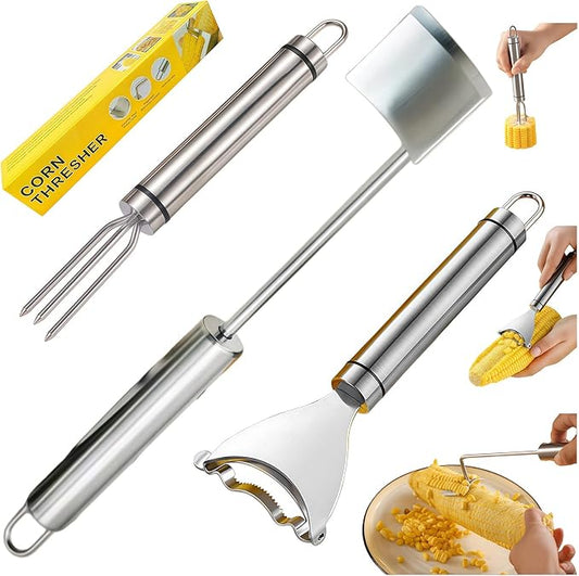 HKFALDRR (3Pcs) Corn Cob Peeler, Corn Stripper, Corn Holder, Corn Peeler for Corn on the Cob, Corn Cob Stripper Tool, Efficient Design Perfect for Dining Enthusiasts