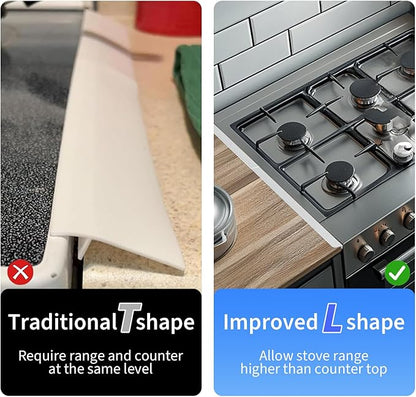 Stove Gap Covers Stainless Steel, 2 Pack, Stove Gap Filler, Stove Gap Guard, Range Trim Kit, Heat Resistant, Easy Clean, Retractable, Length 13.8” to 27.5”