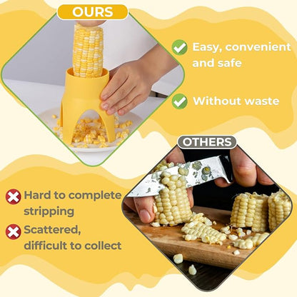 LIIGEMI Corn Stripper & Peeler Tool – Safe, Fast Corn Kernel Remover for Fresh, Cooked & Dry Corn – Non-Slip Handle, Essential Kitchen Gadget for Easy Meal Prep