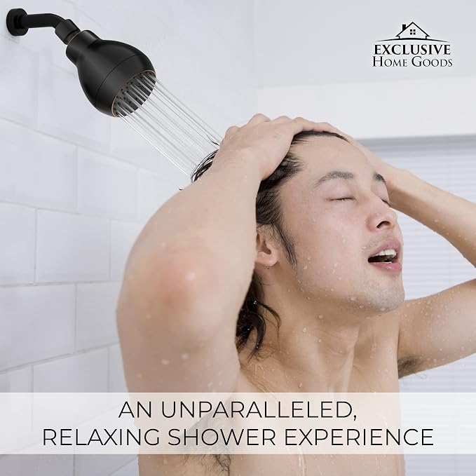 High Pressure Shower Head - Powerful Deluxe Bathroom Showerhead with Strong Spray Stream Universal Fit Works with High and Low Water Flow 1.8