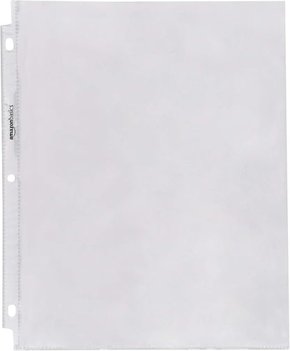 Amazon Basics Sheet Protectors for 3 Ring Binder, Top Loading, Clear Plastic Sleeves, Letter Size, 2000-Pack