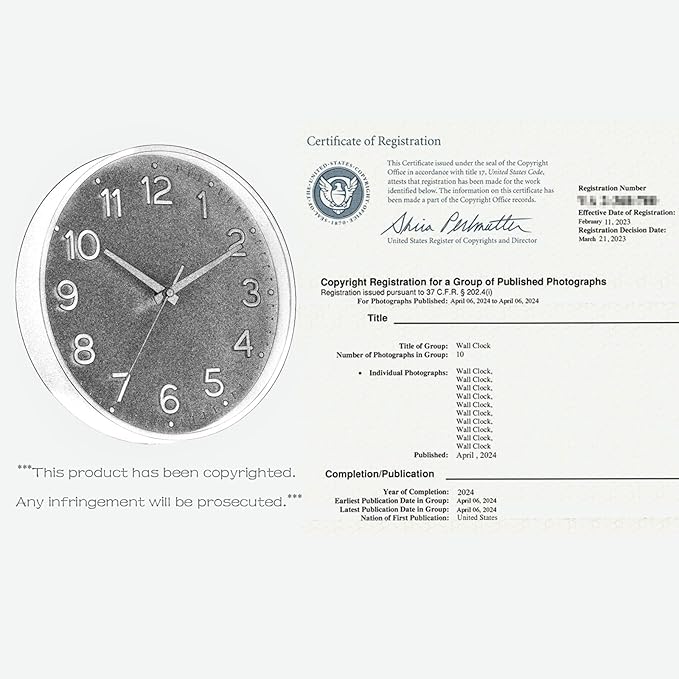 Roymnie Wall Clock 12 Inch Silent Green Wall Clocks Battery Operated- Modern Non Ticking Analog Clock Decorative for Living Room Bedroom Office Kitchen(Gold)
