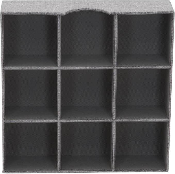 Household Essentials Grey 728-1 Deep 9 Section Drawer Organizer Box for Storage 12 in x 3.13
