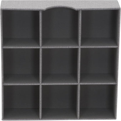 Household Essentials Grey 728-1 Deep 9 Section Drawer Organizer Box for Storage 12 in x 3.13