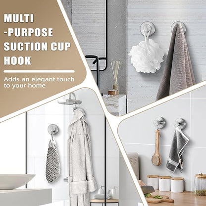 Suction Cup Hooks for Shower，Wreath Hangers for Front Door，Bath Robe Hook for Bathroom Kitchens Hanging for Window Glass