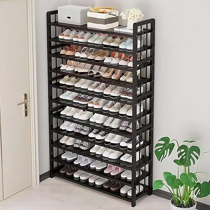10 Tier Large Shoe Rack, Large Capacity Shoe Cabinet,50-55 Pairs Shoe Storage Organizer, Free Standing Shoe Rack,Entrance for Hallway Living Room (color5)