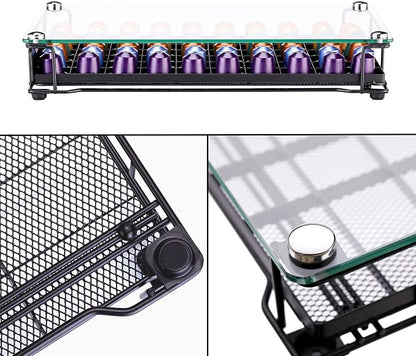 Coffee Pod Storage Holder Capsules Originaline Drawer Organizer, Crystal Tempered Glass (60 pods)