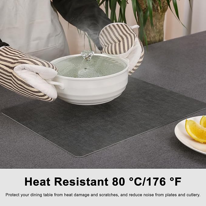 Myir JUN Reversible Vinyl Placemats Set of 4, Faux Leather Place Mats Dual Sided Waterproof Oilproof Wipeable, Heat-Resistant Table Mats for Kitchen Dining Indoor Outdoor (12" x 17", Light Gray Gray)