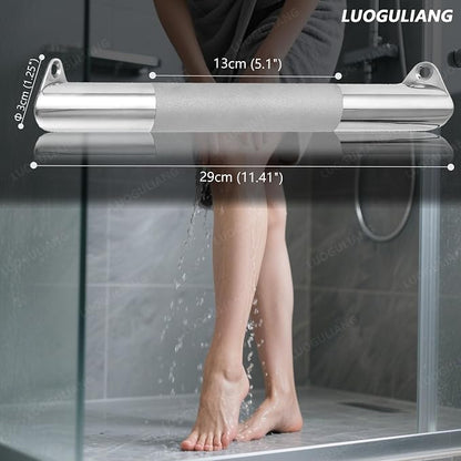Shower Foot Rest Bar, Polished Chrome Corner Shower Foot Rest for Shaving Legs, Stainless Steel Wall Mounted Bathroom Shower Foot Step