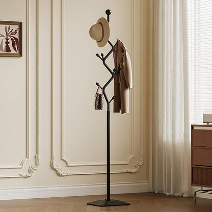 Tree-shaped coat rack,Coat Tree Freestanding with 8 Hooks and Sturdy Metal Base for Coat Hats Purses,Coat Stand for Entryway,Bedroom