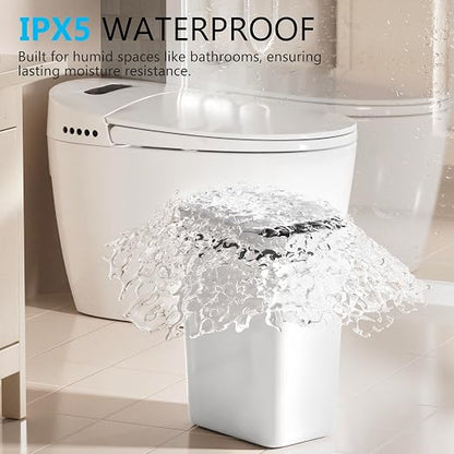 jinligogo 3Pack Bathroom Small Trash Can with Lid, 2.6 Gallon Touchless Automatic Garbage Can Slim Waterproof Motion Sensor Smart Trash Bin for Bedroom, Office, Living Room-White