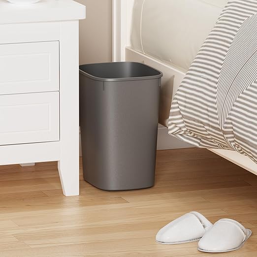 CEROELDA Small Bathroom Trash Can, 2.6 Gallon Slim Mini Garbage Can Small Trash Bin Plastic Waste Basket for Dorm Room, Bedroom, Office, Toilet (Grey)