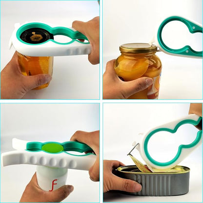 Jar Opener for Weak Hands, 5 in 1 Bottle Opener for Seniors with arthritis | Multifunction Lid Opener, Adjustable, Non-slip, Effortlessly Open Jars Bottles and Ring Pull Cans,Included Rubber Gripper Pad