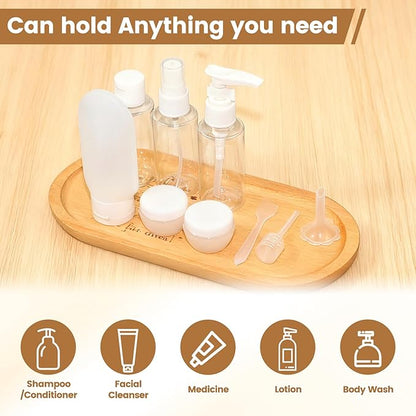Vitog Travel Bottles Kit, TSA Approved Leak Proof Portable Toiletry Containers Set, Clear PET Flight Size Cosmetic Containers for Lotion, Shampoo, Cream, Soap, Bring a soft bottle，Set of 11 (white)