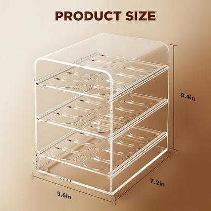 Acrylic Coffee Pod Holder for Nespresso Vertuo Pods, Countertop Coffee Capsule Storage Organizer, Coffee Drawer for Espresso Accessories, Coffee Gift for Coffee Lovers(Clear_30 Pods)