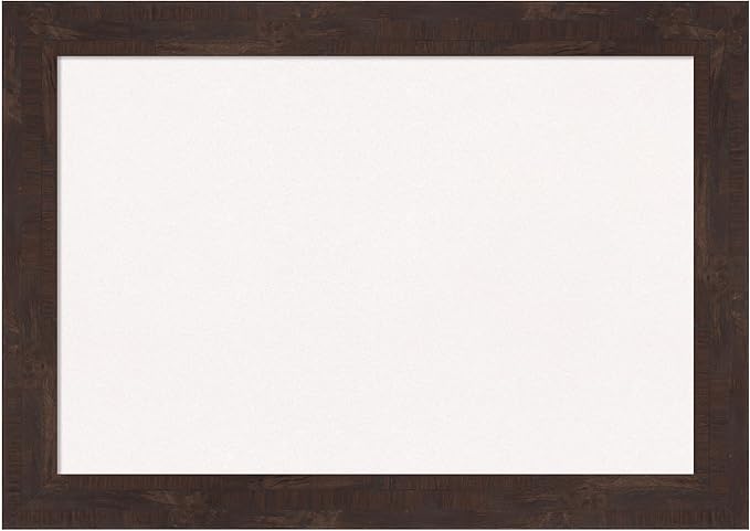 Amanti Art White Cork Board for Wall, 15x21 Vision Board with Brown Wood Frame, Small Corkboard Office Decor for Home Organization, Country Rustic Corkboard Pinboard to Display Items for Home